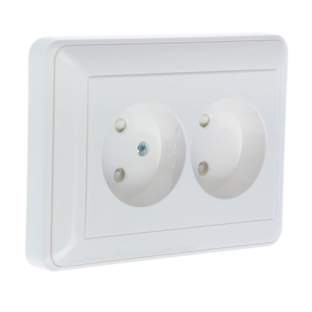 The socket "W59" Sche RS16-254-18, 16 A, double, hidden, white color