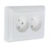 The socket "W59" Sche RS16-254-18, 16 A, double, hidden, white color