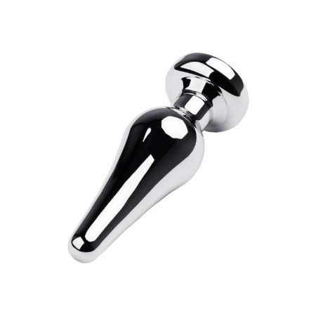 Anal plug Metal by Toyfa, silver, ruby, 12 cm, d = 4 cm-1