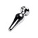 Anal plug Metal by Toyfa, silver, ruby, 12 cm, d = 4 cm