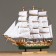 Ship "Odyssey" with white sails, green-brown corps, 58*8*48cm