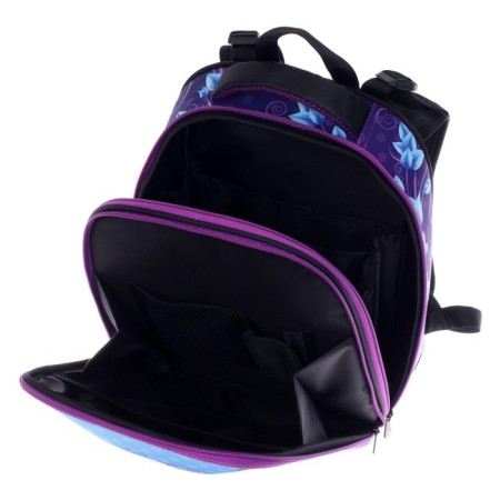 School backpack 38 x 30 x 16 cm, ergonomic back, Stavia "Tilda", blue/lilac/gray-10