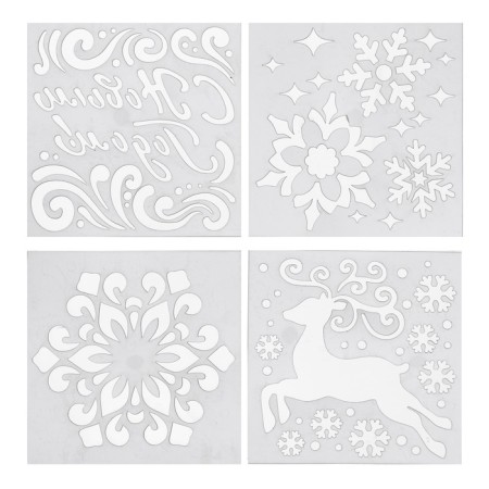 New Year's spray - hooky snowflakes, with stencils, white color, for the New Year-5