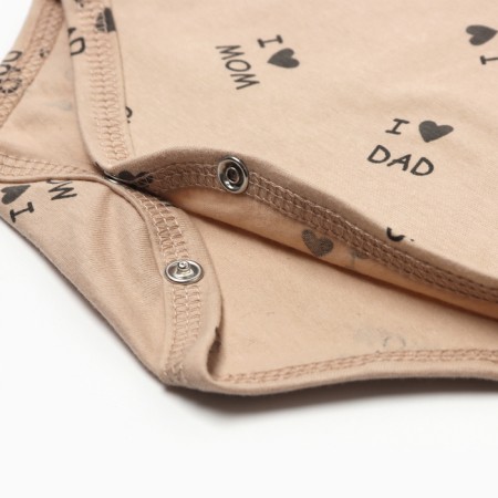 Body baby with short sleeve, beige color, height 62-3