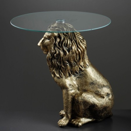 Stand - table "Leo sitting", bronze 57cm Polystone-2