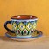 Tea couple Rishtan ceramics "Flowers", 200ml, blue