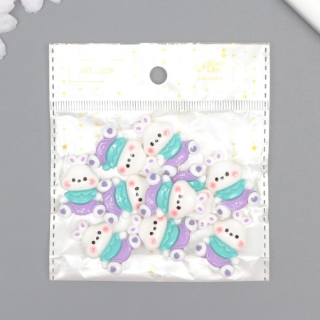 Decor for creativity Plastic "White rabbit with a blush" 2.9x2x1 cm-3