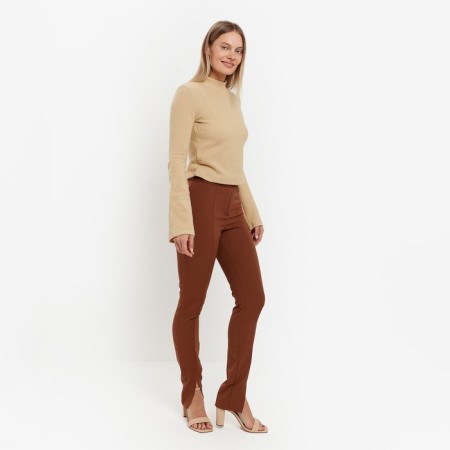 Women's pants, chocolate color, size 48-6