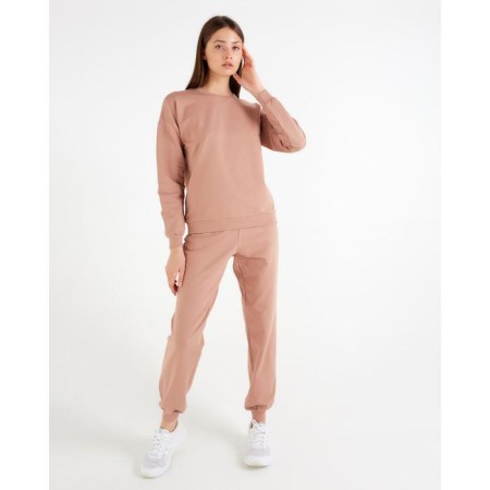 Women's costume (sweatshirt, trousers) minku: Casual Collection Sand color, size 48-4