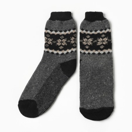 Male woolen socks "Ornament", linen color, size 27