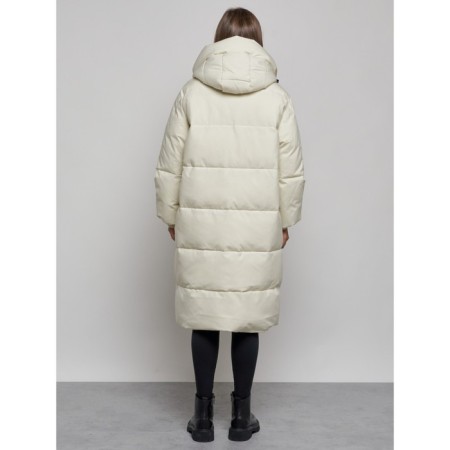 Coat insulated winter female, size 52, beige color-3