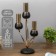 Summary Metal for 3 candles "Dark Knight" black matte with gold 21x38x15 cm
