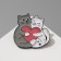 Icon "cats" in love, colored in ferrous metal