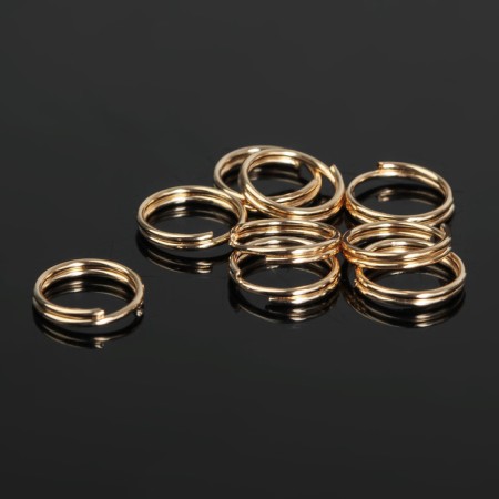 Double connective ring 0.9 cm (set 50 g, ± 310 pcs.) SM-1028, color gold