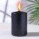Candle - paraffin cylinder, black metallic, 4 × 6 cm