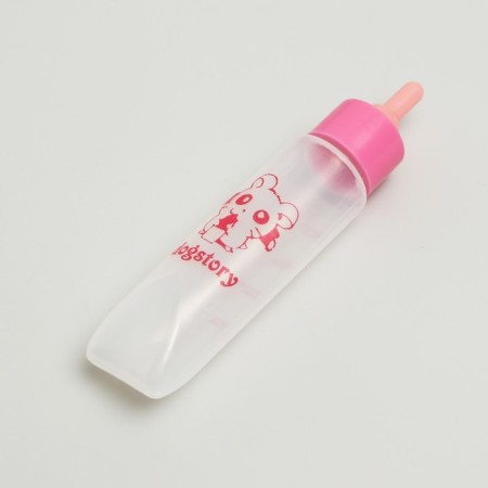 A bottle for feeding rodents 30 ml with silicone nipple (short nose), pink-1
