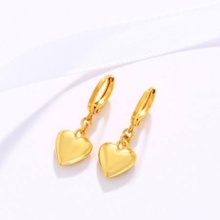 Earrings Metal Xuping Heart, Color Gold-2