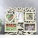 Photo frame with the clock "Happiness" 4 photos, ivory