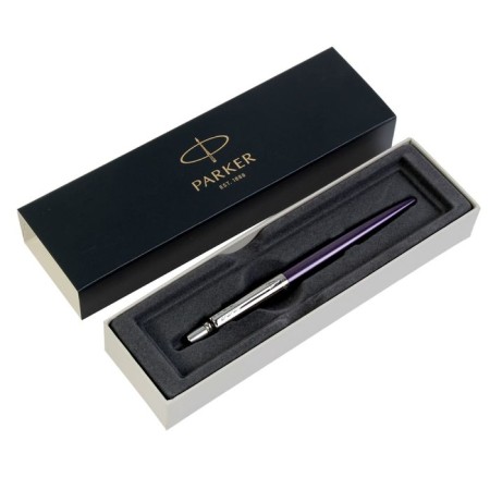 Ballpoint pen Parker Jotter Core Victoria Violet Ct M, Violet glossy/ chrome, blue ink-2