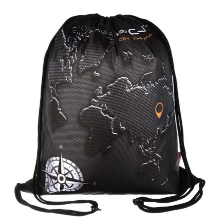 School backpack 40x33x15cm, ergonomic back, Across 410, black/orange-10