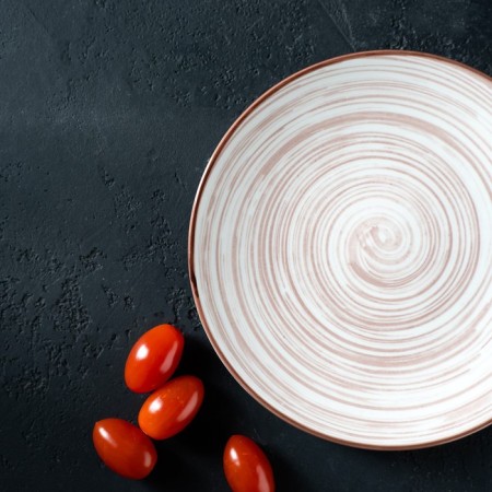 Ceramic dinner “temptation”, d = 22 cm, beige color-5