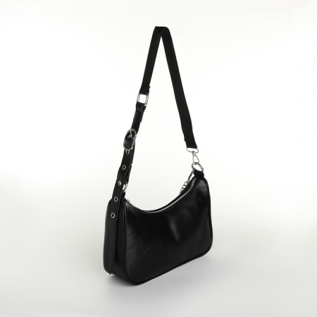 Bag Cross-Bodi with a zipper, black color-1