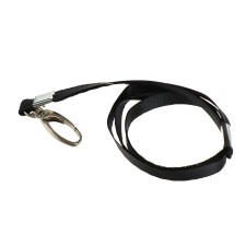 Baiga tape, width - 9 mm, length - 80 cm, with a wide metal carbine, black