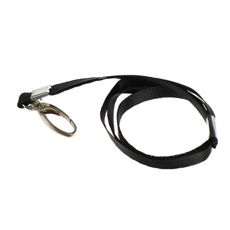 Baiga tape, width - 9 mm, length - 80 cm, with a wide metal carbine, black