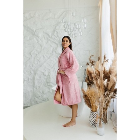 Frequency bathrobe, size 50, pink color-9