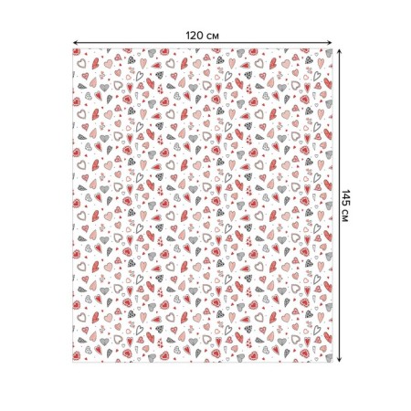 The tablecloth "abundance of hearts", rectangular, Saten, size 120x145 cm-1