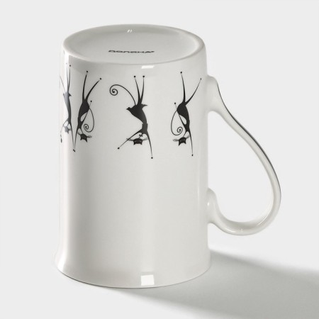 Porcelain share mug "Black cats", 300 ml, white color-2