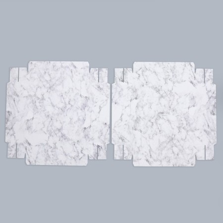 Gift box for flowers with a vase and PVC windows folding, packaging, "marble", 23 x 30 x 23 cm-4
