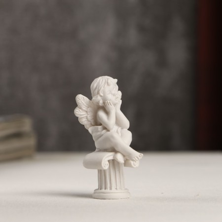 Polystone souvenir "Snowthrough angel on the column" 5.5x2.4x2.6 cm-3