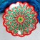 Largan Rishtan ceramics "Flowers", 33 cm, red, corrugated