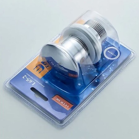 Bottom valve Ledeme L65-2, for a shell, with overflows, brass, chrome-6