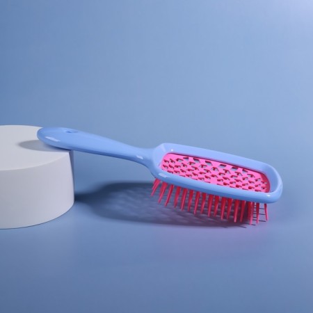 The comb is massage, wide, ventilated, 8.5 × 20.5 cm, PVC box, blue/pink color-8