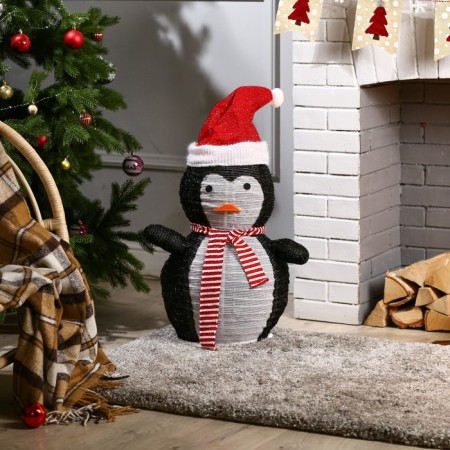 LED figure "Penguin" 35 × 70 × 35 cm, metal, textiles, 220 V, glow of white-1
