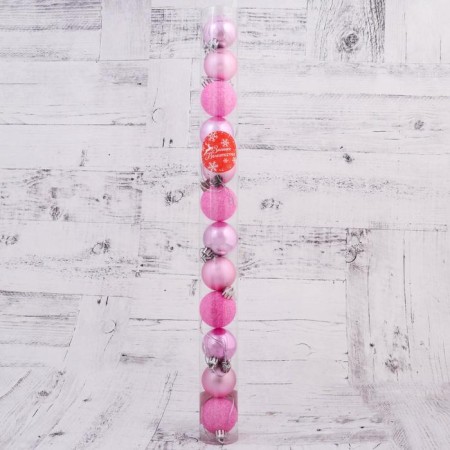 Set of balls plastic D-4 cm, 12 pcs "Assorted" pink-1