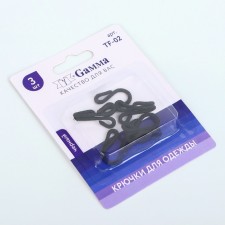 The hooks are sewn for outerwear, covered, 36 mm, 3 pcs, black color