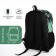 School backpack from textiles on lightning, 3 pockets, green