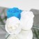 Soap roses, white and blue, set of 6 pcs.