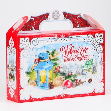 Gift New Year box 26 x 23 x 7 cm with handle-2