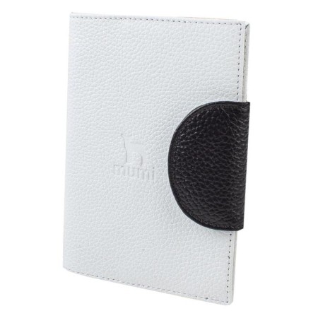 Passport cover on the button, white color