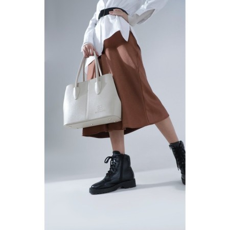 Bag-tout El Masta with a zipper, beige color-3