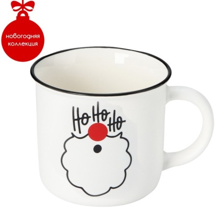 Porcelain shade mug "New Year. Ho-Go-Ho ", 380 ml, white color
