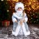 Snow Maiden "In a blue fur coat with flowers" moves, 15x30 cm