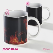 Homeleon mug ceramic shade “Fire”, 350 ml, black color