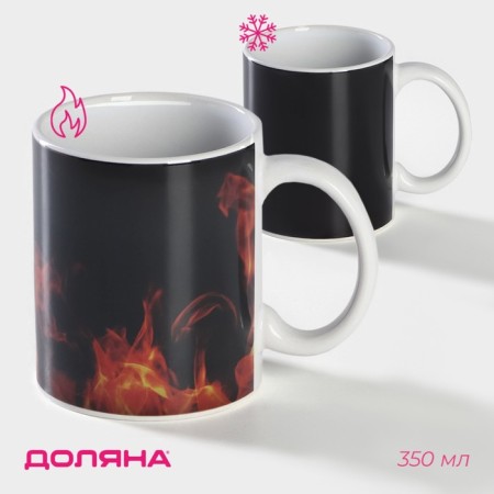 Homeleon mug ceramic shade “Fire”, 350 ml, black color