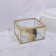 Great organizer for storage, with a lid, glass, with a mirror -bottom, 1 section, 15 × 15 × 8.5 cm, the color is transparent/copper