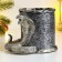 Kashpo - organizer "Snake with a basket" silver, 10x11cm